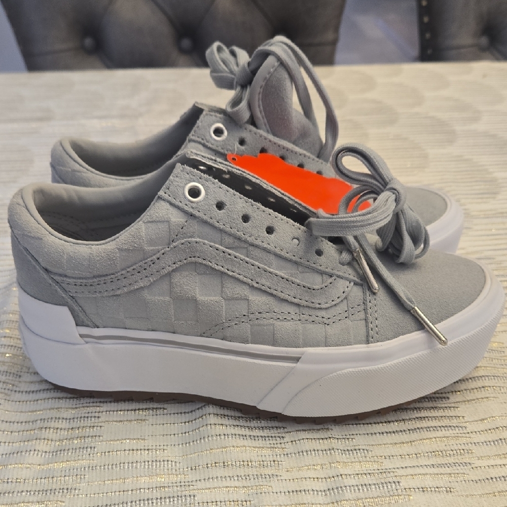 Nwt Vans Womens Gray Suede Platform Sneakers 6.5 - Picture 4 of 7